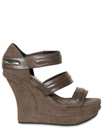 CAMILLA SKOVGAARD - 120MM LEATHER STRAP WEDGES - TAUPE