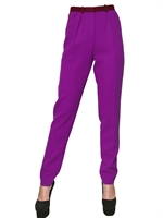 ROKSANDA ILINCIC - WOOL CREPE TROUSERS - PURPLE/BORDEAUX