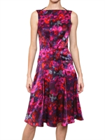 ERDEM - BEDRUCKTES SEIDEN SATIN KLEID - MULTI PINK