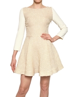 ANTONIO BERARDI - CREPE SLEEVE ON MACRAMÉ DRESS - IVORY