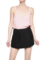 N°21 - SILK CREPON ON COTTON WOOL TWEED DRESS - BLACK/PINK