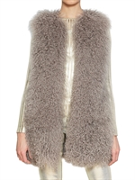 BLUMARINE - MONGOLIAN FUR VEST - GREY