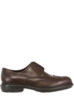 SALVATORE FERRAGAMO - SCARPE STRINGATE STILE BROGUE IN PELLE - MARRONE
