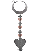 MARIA FRANCESCA PEPE - HEARTS AND CROSS NECKLACE - RUTHENIUM