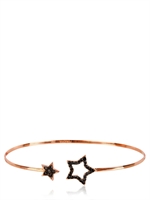 PERLOTA - SCHWARZES DIAMANT STERN ARMBAND - ROSA/GOLD