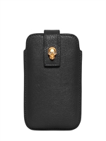 ALEXANDER MCQUEEN - CUSTODIA PER IPHONE IN PELLE CON TESCHIO - NERO