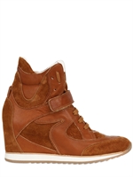ELENA IACHI - SNEAKERS IN PELLE E CAMOSCIO 70MM - RUGGINE
