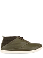 VOLTA FOOTWEAR - LEDER DECK STIEFEL MIT WOLL EINSÄTZEN - WALDGRÜN