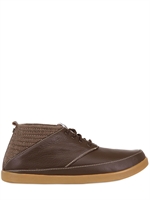 VOLTA FOOTWEAR - LEDER DECK STIEFEL MIT WOLL EINSÄTZEN - BRAUN/SCHLAMM