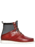 VOLTA FOOTWEAR - BRUSHED LEDER STIEFEL MIT NYLON EINSÄTZEN - BORDEAUX/GRAU
