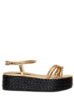 POLLINI BY NICHOLAS KIRKWOOD - ZEPPE IN NAPPA E RAFIA 60MM - ORO/NERO