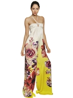 ROBERTO CAVALLI - TUTA IN RASO DI SETA - MULTICOLORE