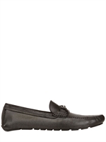 DOLCE & GABBANA - SANREMO METAL LOGO LEATHER LOAFERS - BLACK