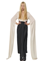 ANN DEMEULEMEESTER - TECHNO PARACHUTE LONG DRESS - OFF WHITE/BLACK