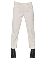 ANN DEMEULEMEESTER - COTTON DRILL GABARDINE TROUSERS - OFF WHITE