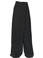 ANN DEMEULEMEESTER - COOL WOOL WIDE LEG TROUSERS - BLACK