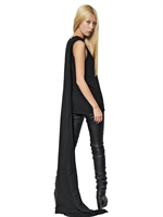 ANN DEMEULEMEESTER - TUNIKATOP AUS VISKOSE MIT LANGER RÜCKSEITE - SCHWARZ