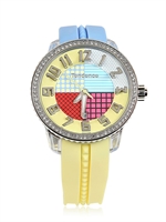 TENDENCE - CRAZY MEDIUM UHR - GELB/BLAU