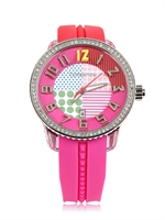 TENDENCE - CRAZY MEDIUM UHR - RED/MAGENTA