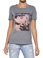 DOLCE & GABBANA - MADONNA PRINT COTTON JERSEY T-SHIRT - GREY