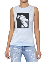 DOLCE & GABBANA - MARYLIN DRUCK JERSEY TANK TOP AUS BAUMWOLLE - HELLBLAU