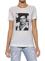 DOLCE & GABBANA - ALAIN DELON PRINT COTTON JERSEY T-SHIRT - WHITE
