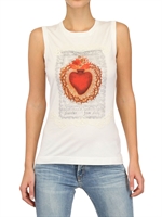 DOLCE & GABBANA - BEDRUCKTES JERSEY TANK TOP AUS BAUMWOLLE - WEIß