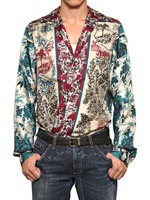 DOLCE & GABBANA - BEDRUCKTES SEIDEN HEMD - MULTI