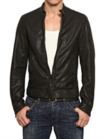 DOLCE & GABBANA - NAPPA LEATHER JACKET - BLACK