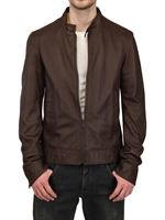 DOLCE & GABBANA - NAPPA LEATHER JACKET - BROWN