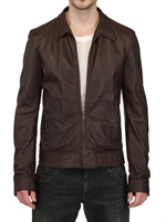 DOLCE & GABBANA - NAPPA LEATHER JACKET - BROWN