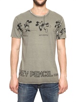 DOLCE & GABBANA - MICHEY MOUSE BAUMWOLL-JERSEY T-SHIRT - MILITARY
