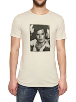 DOLCE & GABBANA - ALAIN DELON DRUCK BAUMWOLLE JERSEY T-SHIRT - BEIGE
