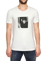 DOLCE & GABBANA - ALAIN DELON DRUCK BAUMWOLLE JERSEY T-SHIRT - OFF WEISS