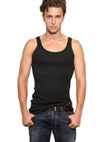 DOLCE & GABBANA - TANK TOP IN JERSEY DI COTONE STRETCH - NERO
