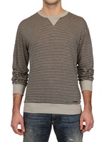 DOLCE & GABBANA - LANGÄRMLIGES, GESTREIFTES T-SHIRT AUS FLACHSJERSEY - BEIGE/SCHWARZ