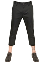 DOLCE & GABBANA - PANTALONI ALLA CAVIGLIA IN GABARDINA TENCEL E SETA - NERO