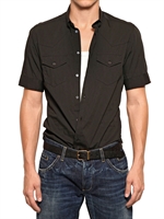 DOLCE & GABBANA - SICILIA FIT BAUMWOLL-SEIDEN POPELINEN HEMD - SCHWARZ