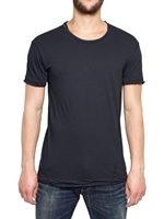 DOLCE & GABBANA - T-SHIRT AUS BAUMWOLL/SEIDENJERSEY - NAVYBLAU