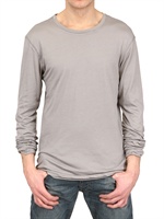 DOLCE & GABBANA - LANGÄRMELIGES JERSEY BAUMWOLL-SEIDEN T-SHIRT - GRAU
