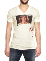 DOLCE & GABBANA - MICK JAGGER RAYON BAUMWOLL-JERSEY T-SHIRT - OFF WEISS