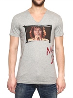 DOLCE & GABBANA - MICK JAGGER BEDRUCKTES BAUMWOLL JERSEY T-SHIRT - HELLGRAU