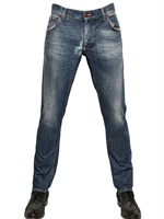 DOLCE & GABBANA - JEANS IN DENIM DESTROYED GOLD FIT 18CM - CELESTE