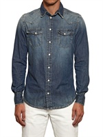DOLCE & GABBANA - GEWASCHENES BAUMWOLL-DENIM HEMD - BLAU