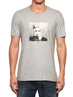 DOLCE & GABBANA - MADONNA PRINT RAW CUT JERSEY T-SHIRT - GRAU