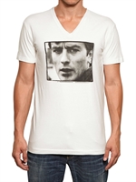 DOLCE & GABBANA - ALAIN DELON V NECK JERSEY T-SHIRT - WEIß