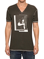 DOLCE & GABBANA - MICKY ROURKE ÜBERFÄRBTES JERSEY T-SHIRT - SCHWARZ