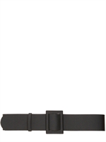 FAUSTO PUGLISI - CINTURA IN LYCRA SU PELLE - NERO