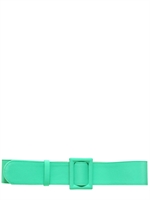 FAUSTO PUGLISI - CINTURA IN LYCRA SU PELLE - AZZURRO