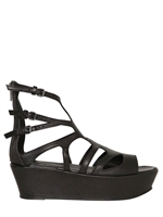 ANN DEMEULEMEESTER - ZEPPE SPUNTATE IN PELLE 55MM - NERO